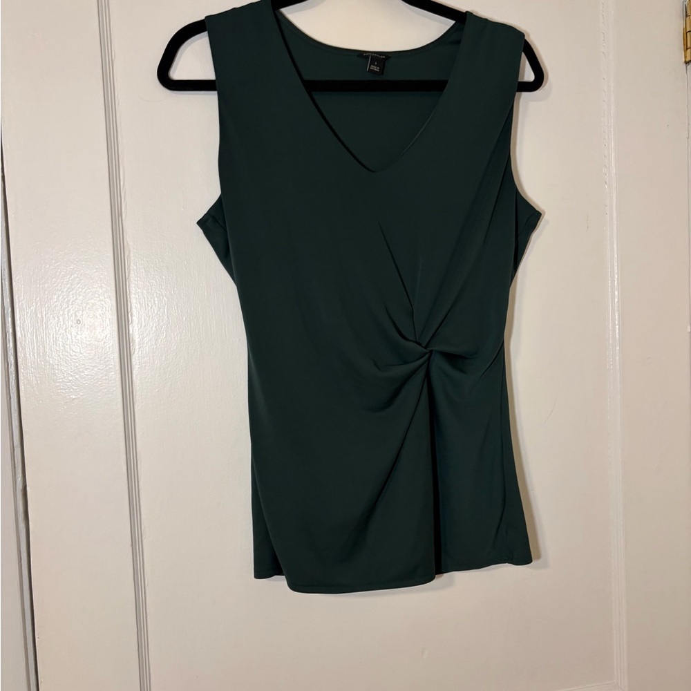Ann Taylor Deep Green Twist Front Tank Top